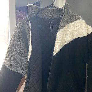 fluffy bomber jacket